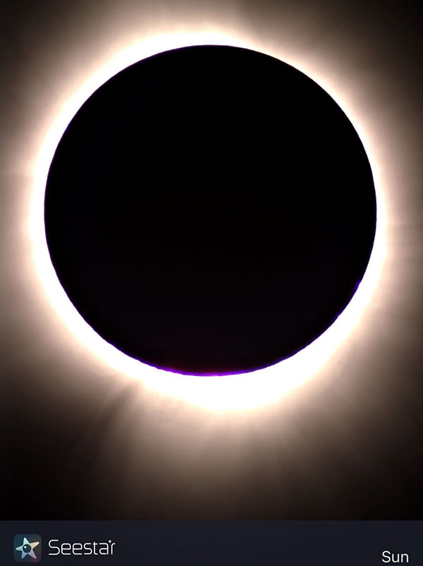 total eclipse, 2024, from the Duke astronomy club