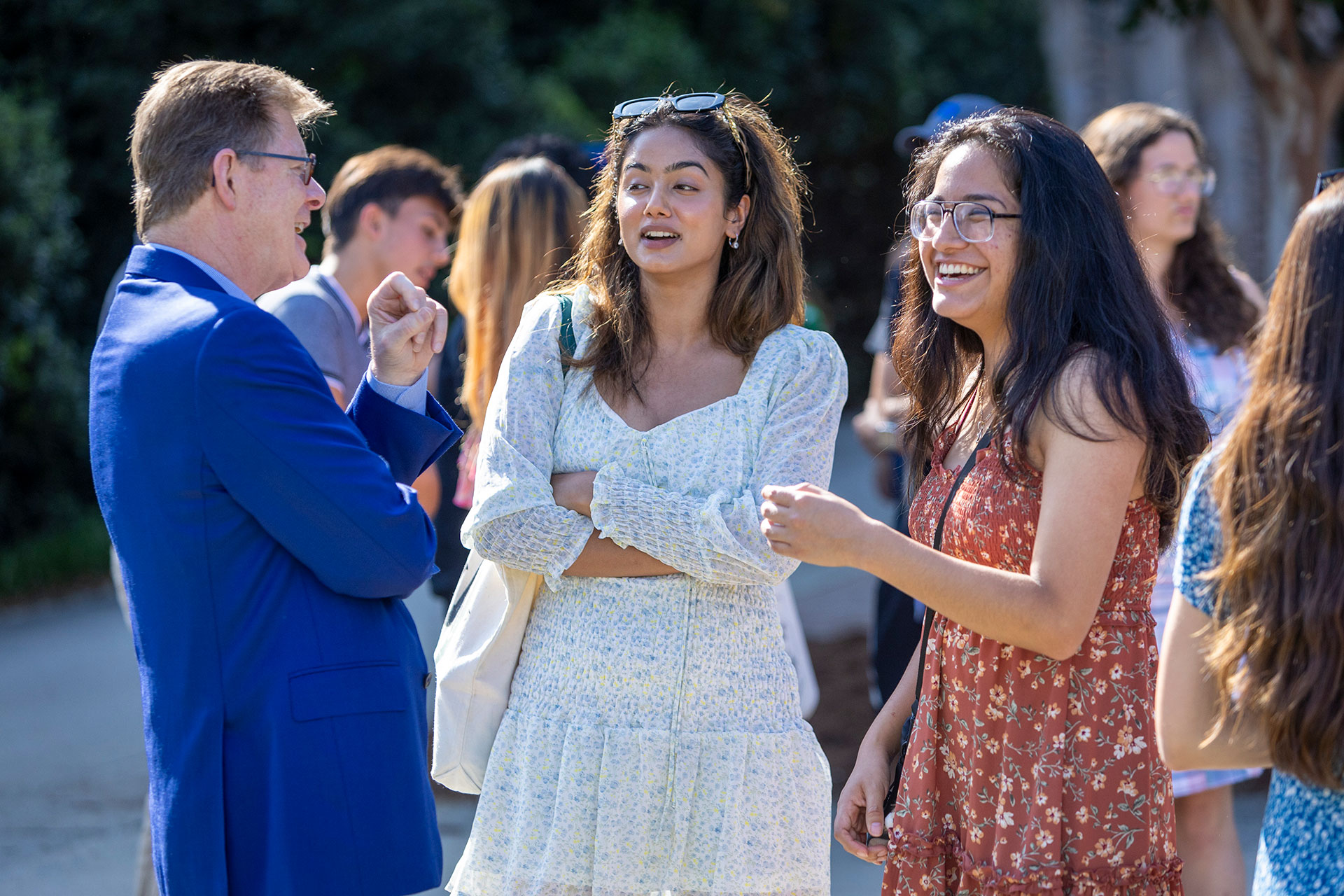 President Vincent Price met with members of the Class of 2028 following the convocation