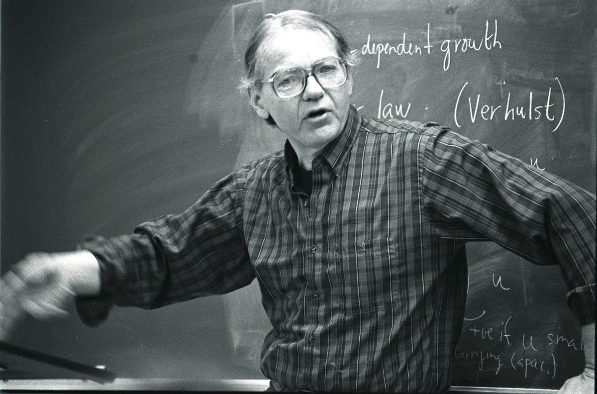 Fredric Jameson, in a 1988 Duke classroom.
