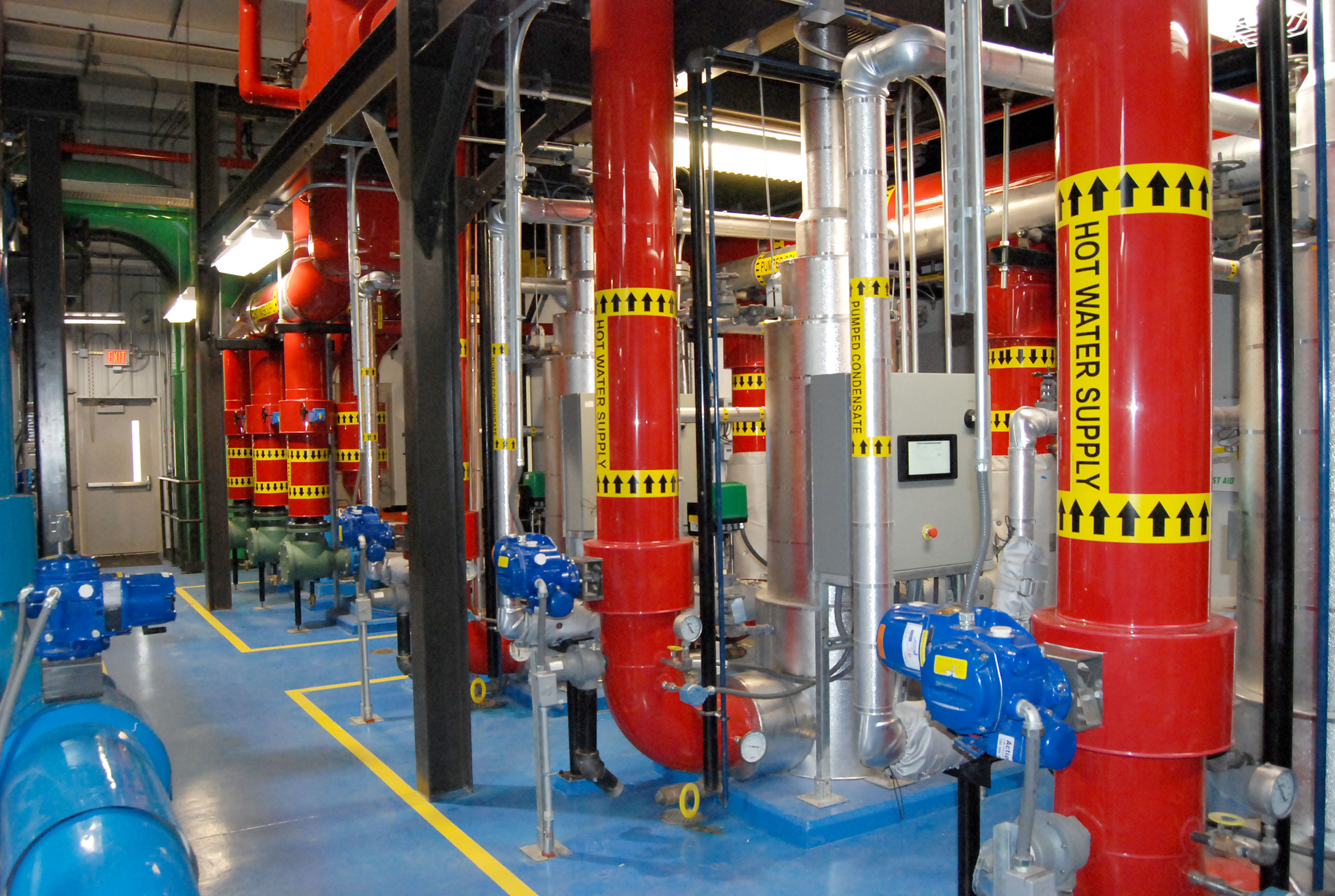Duke’s innovative hot water plant uses steam to make hot water as well as heat buildings.