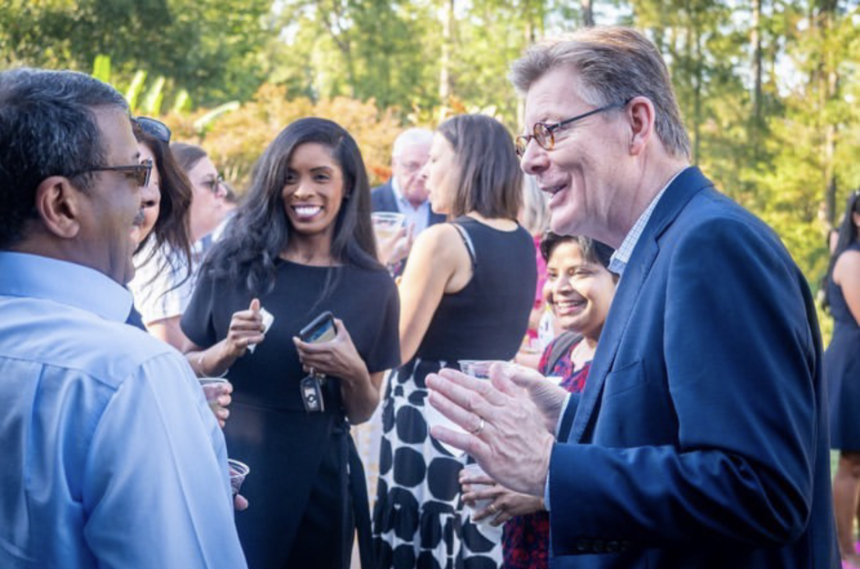 Deondra Rose, with President Vincent Price, at an event during her presidential fellowship.