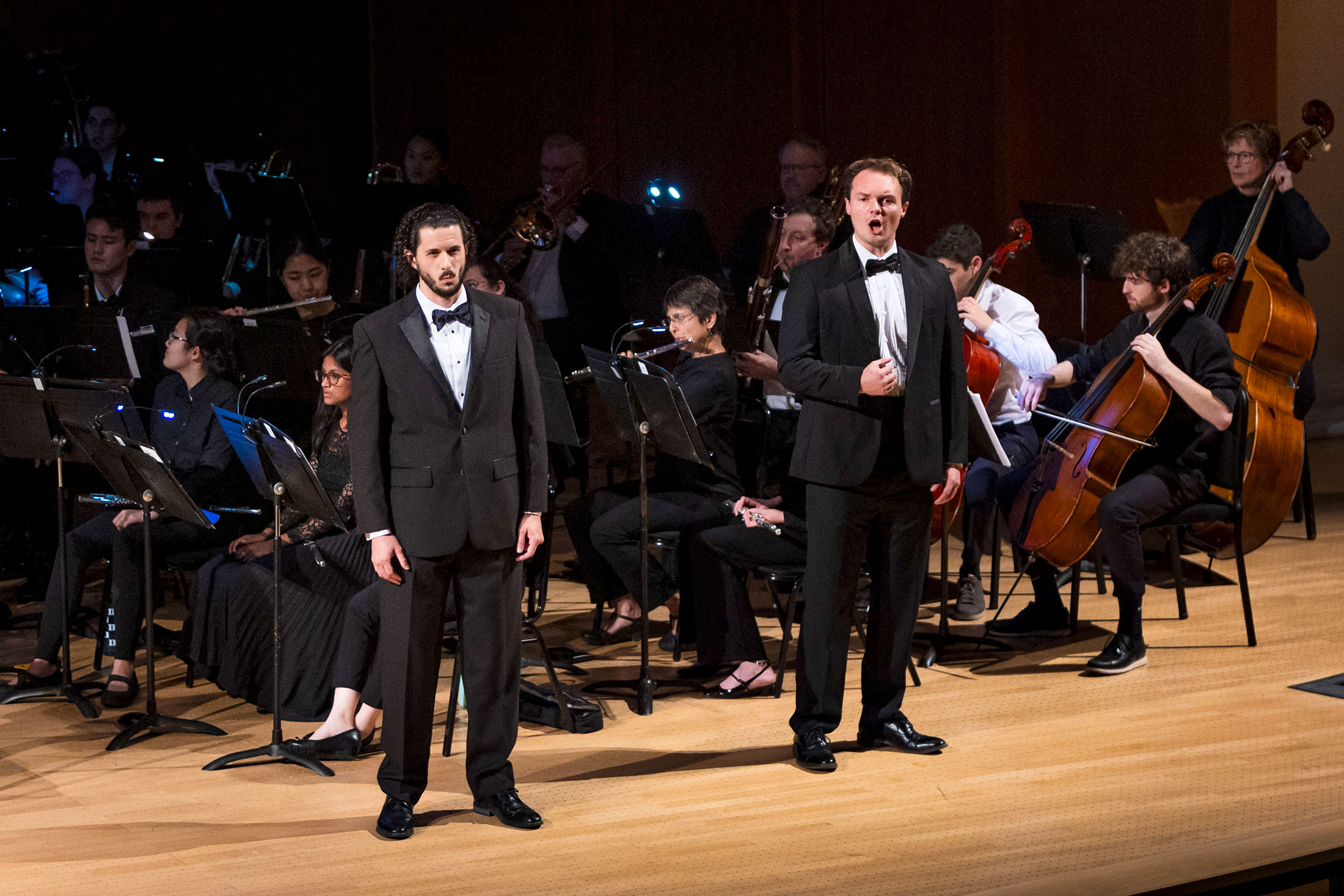 Guest artist Miles Jenkins and senior Grant Bryden sing a duet from Georges Bizet’s “The Pearl Fishers.”