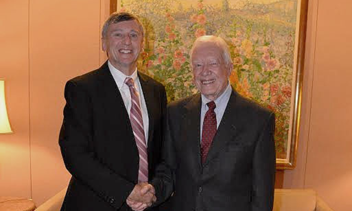 Duke professor John Aldrich with former President Jimmy Carter.