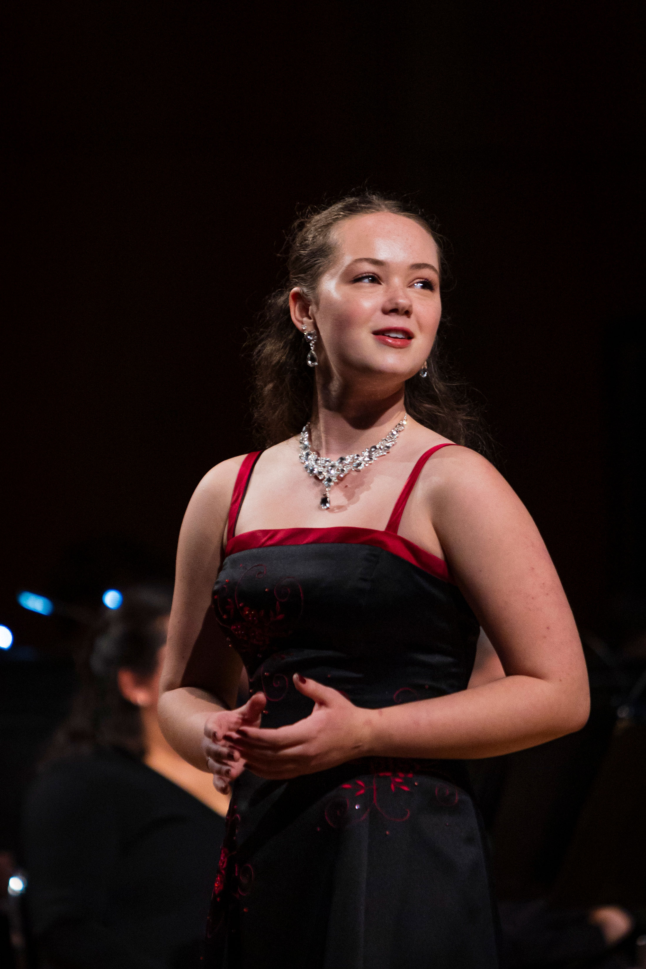 First-year student Paige Marino of Duke Opera sings a work from Mozart’s “Don Giovanni.”