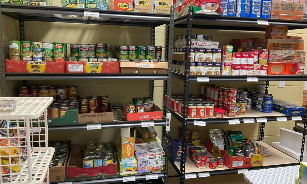 pantry with food items