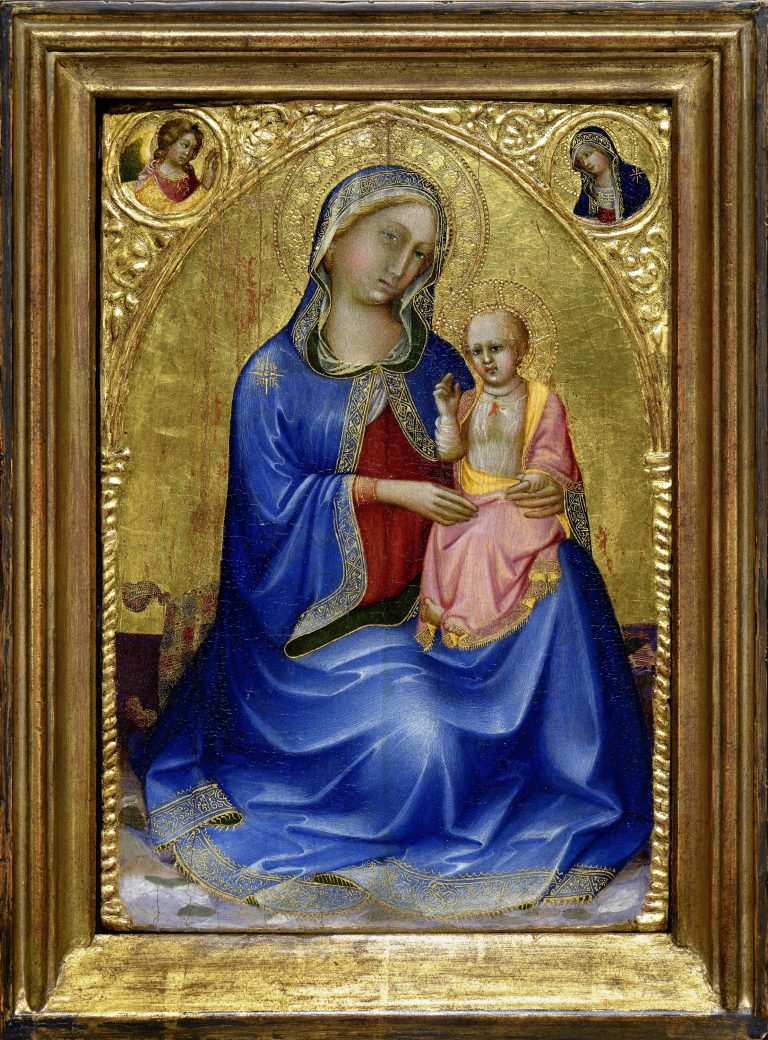 Florentine, Madonna of Humility, 1390–1420. Tempera and gold leaf on panel, 12 5/8 x 8 5/8 inches (32.1 x 21.9 cm). Gift in honor of Marilyn M. Segal by Her Family, 1998.22.1. Photo by Peter Paul Geoffrion.