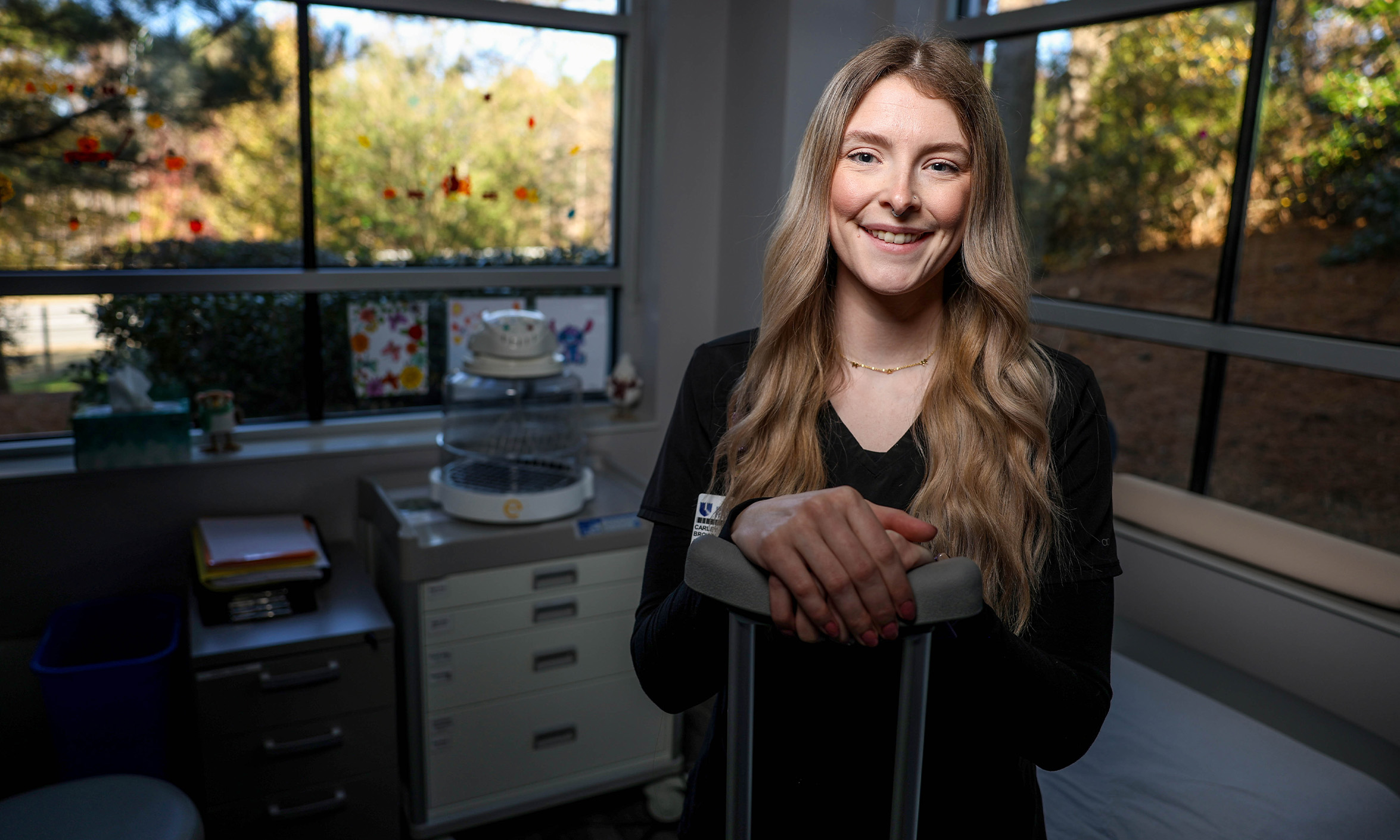Hired in the spring of 2024, Athletic Trainer Carley Brown has enjoyed the balance provided by her role at Duke Orthopaedics Apex. Photo by Travis Stanley.
