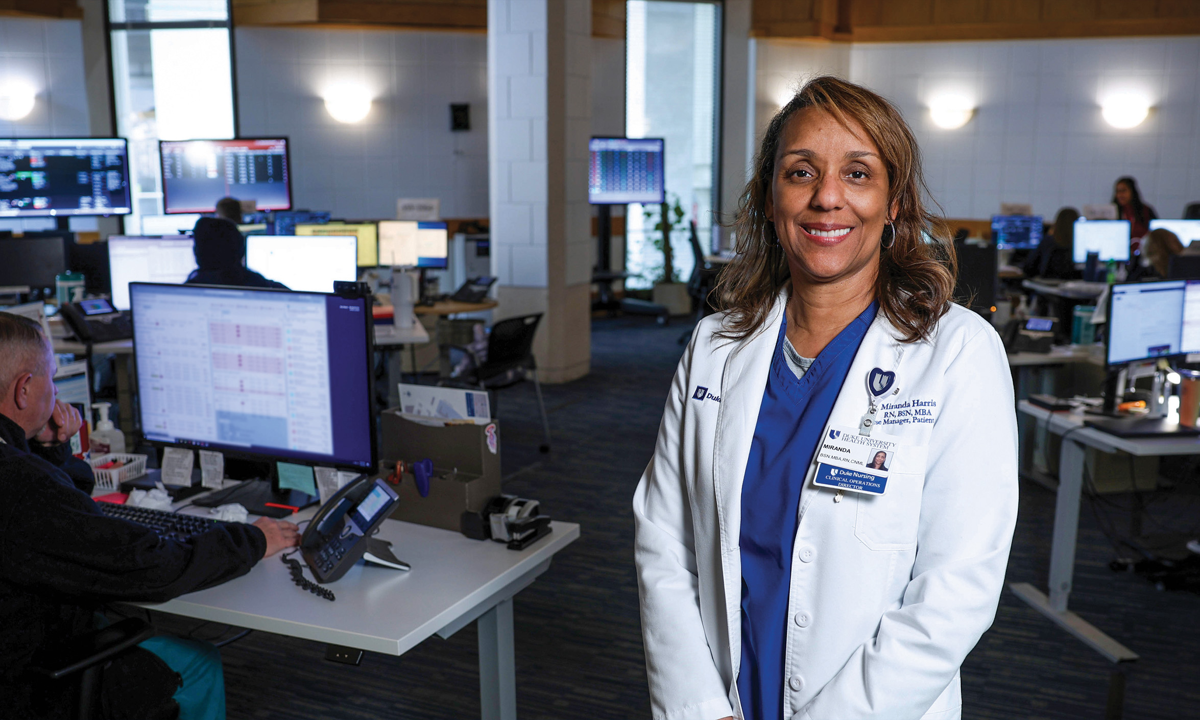 Miranda Harris began her path to a leadership role at Duke University Hospital in 1989, when she joined the nursing staff. Photo by Travis Stanley.