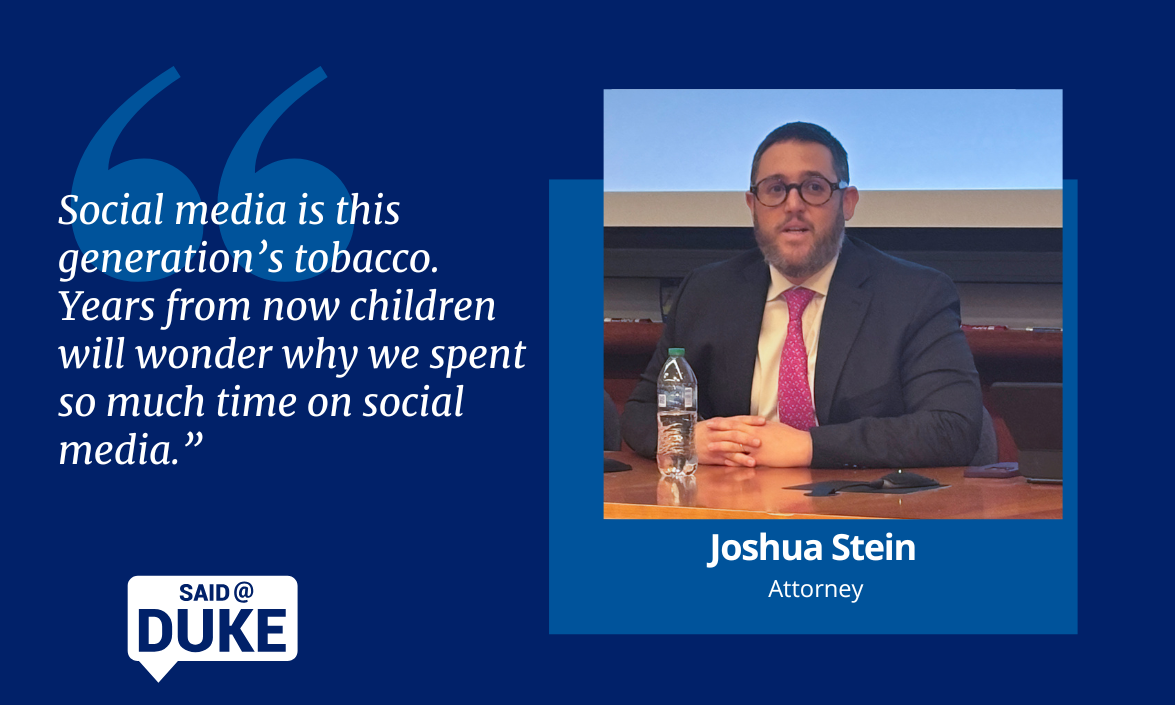 Said@Duke: Attorney Joshua Stein on Data Privacy Challenges