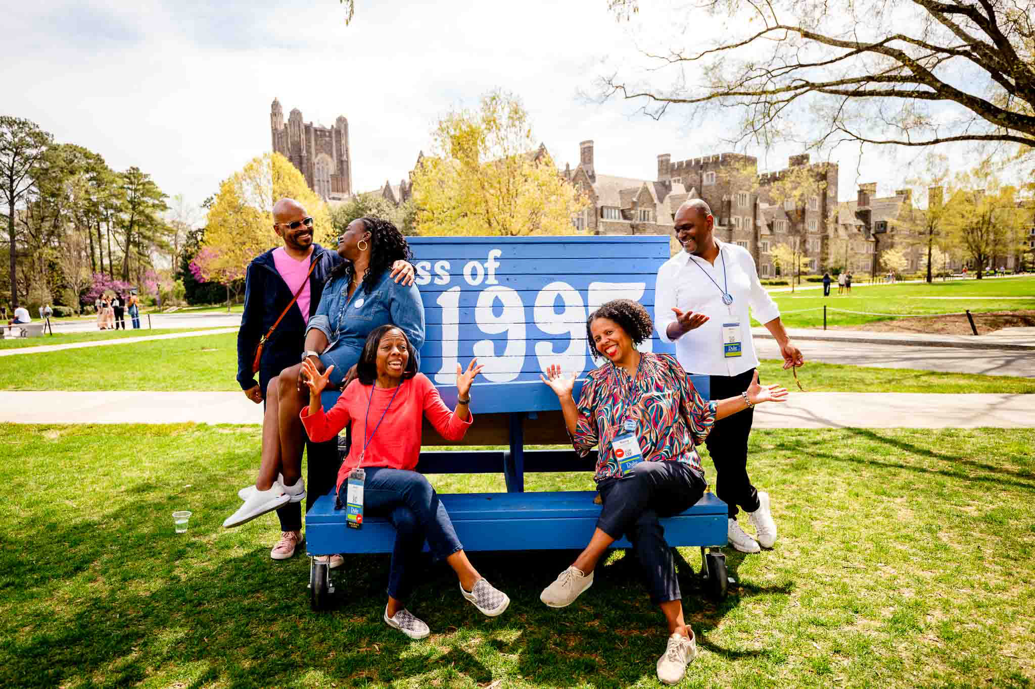Members of the Class of 1995 celebrate their victory in the Benchmark Challenge. Photos by Brian Mullins.
