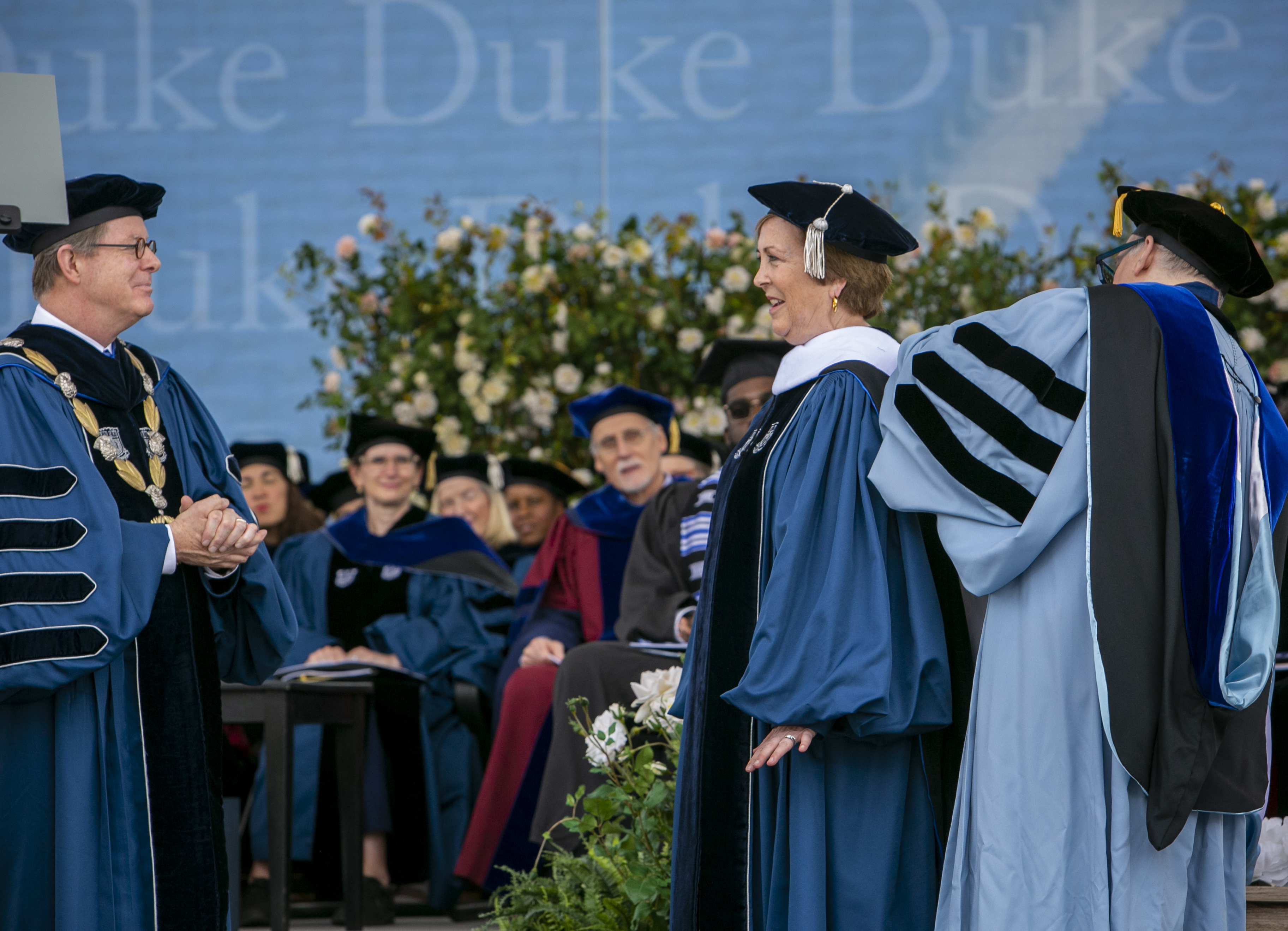 Deborah Rutter receives an honorary Doctor of Arts degree conferred by President Vincent E. Price at the 2023 commencement ceremony.