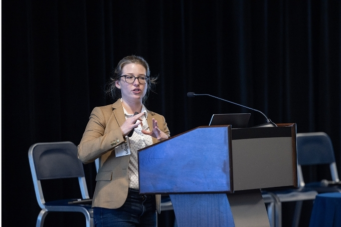 Jessilyn Dunn at the podium.