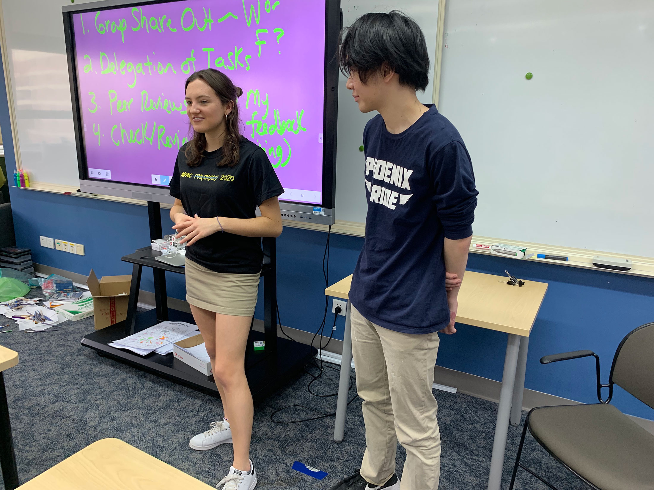 Selena Morse and Geo Chen in their Applied Learning Storytelling Agency course.