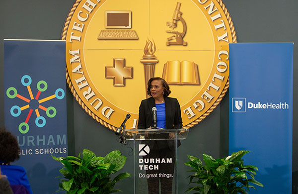 Debra Clark Jones, associate vice president for community health at Duke Health: “Working collaboratively with our community partners to remove barriers to education and good jobs is critical to advancing health equity.”