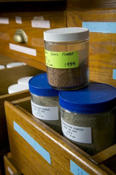 Duke professor Dan Richter's 50-year soil archive tells the story of the South in the aftermath of King Cotton. Photo by Duke Photography Duke professor Dan Richter's 50-year soil archive tells the story of the South in the aftermath of King Cotton. Photo by Duke Photography