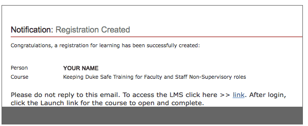 Registration Email in LMS Registration in LMS