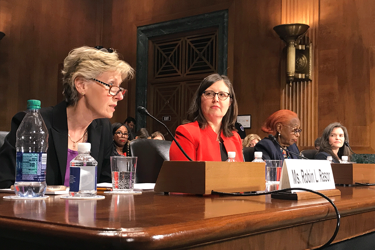 Robin Rasor of Duke's Office of Licensing and Ventures testifies about pathways toward promoting women in fields of innovation.