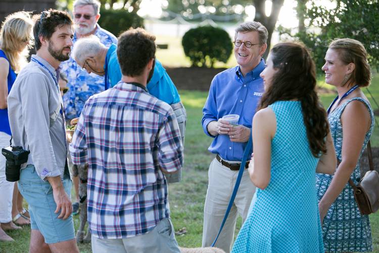 In addition to meeting with Duke faculty and students, Price talked with local Beaufort residents. Photo by Jared Lazarus