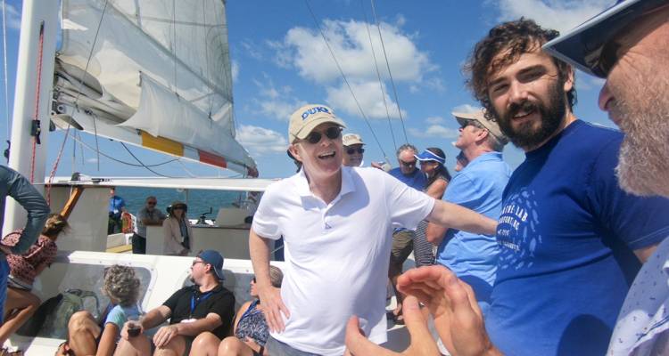 Price took to the sea on a Marine Lab boat. He was joined by graduate student Joe Morton.