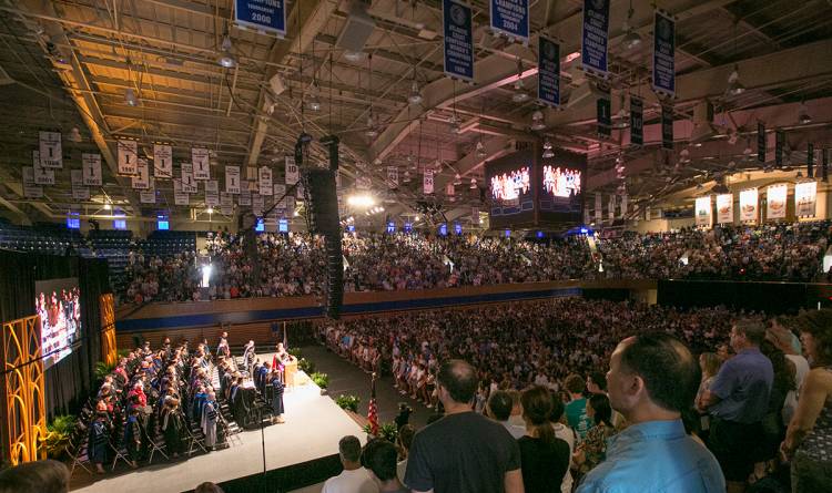 The convocation was moved this year to Cameron Indoor Stadium. Photo by Jared Lazarus