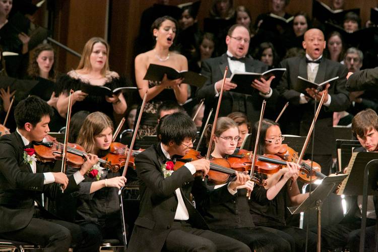 Duke symphony orchestra performs Beethoven's Ninth Symphony. Photo by Jared Lazarus