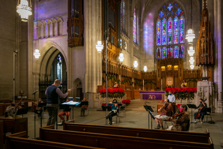 musicians practice for the Messiah
