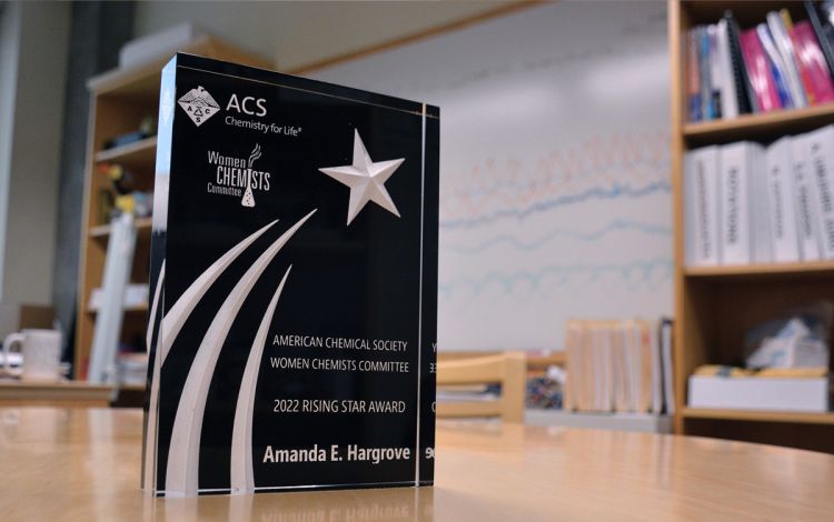 Amanda Hargrove was honored with the 2022 Rising Star Award from the American Chemical Society. Photo by Stephen Schramm.