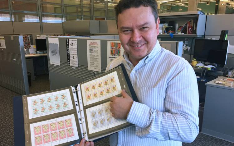 Andrew Stasiuk collects stamps from around the world.