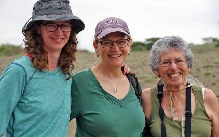 From left to right, Notre Dame's Beth Archie, Duke's Susan Alberts and Princeton's Jeanne Altmann are the researchers behind the Amboseli Baboon Research Project in Kenya. Photo by Joshua See.