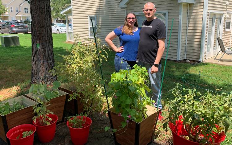 Beth McKinney and her husband have begun growing vegetables using containers. Photo courtesy of Beth McKinney.