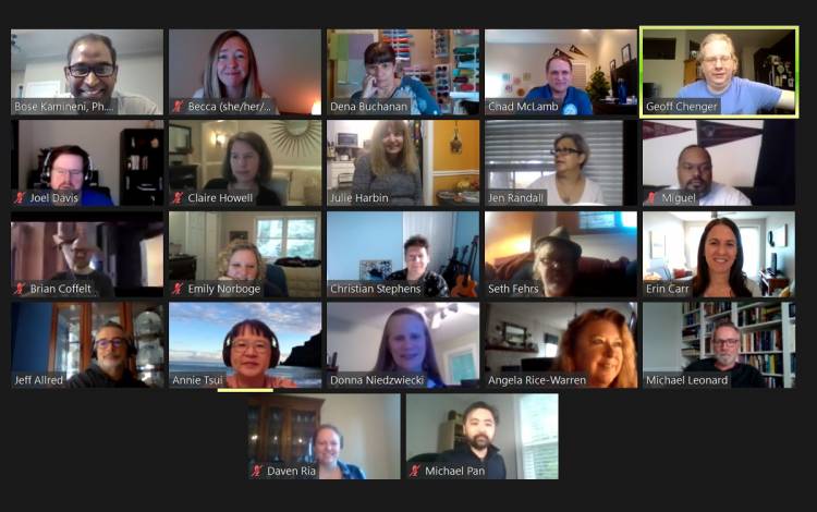A zoom meeting.