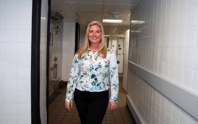 Duke Dining's Aris Marton is familiar with the corridors and kitchens in the lower level of the Brodhead Center. Photo by Stephen Schramm.