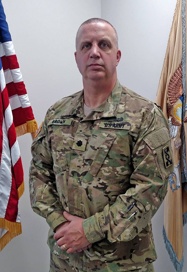 Lance Brown has served in the U.S. Army Reserve since 1983.