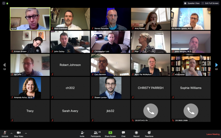 The Coronavirus Committee in a Zoom meeting