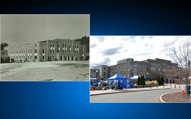 Cameron Indoor Stadium int he 1930s and now.
