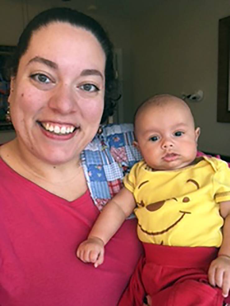 With her family vaccinated, Carmen Cubilla Andrews, left, can give them more time with her son, Carson. Image courtesy of Carmen Cubilla Andrews.