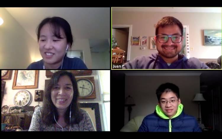 Rene Caputo, bottom left, organizes the International Conversation Cafe for relaxed conversations on different cultures. Photo courtesy of Rene Caputo.