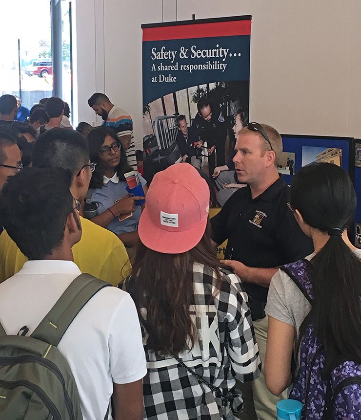 Daryl Mount speaking to students.