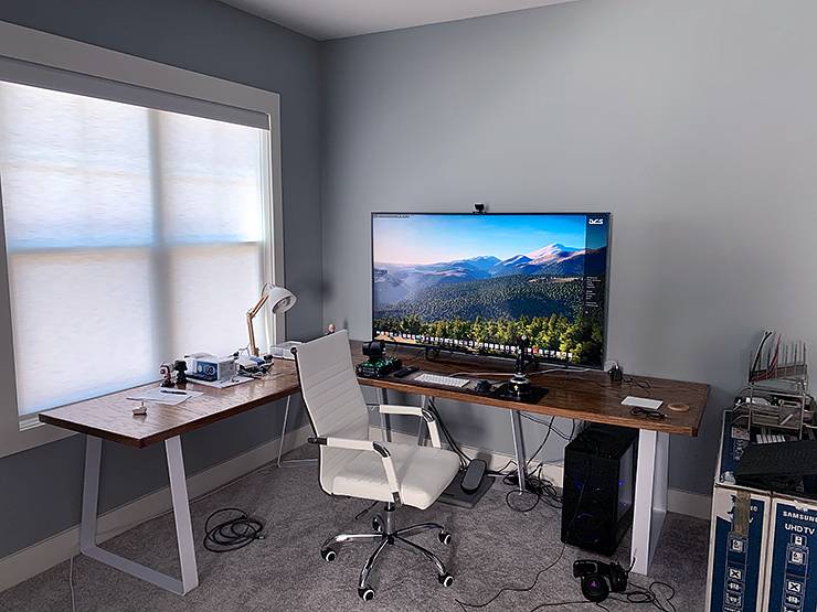 Donald Tait built his desk himself, designing it to fit in the corner one of the rooms in his house. Photo courtesy of Donald Tait.