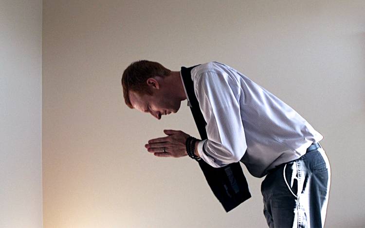 Patrick Codd practices Zen at home. Photo by Erin Hull.