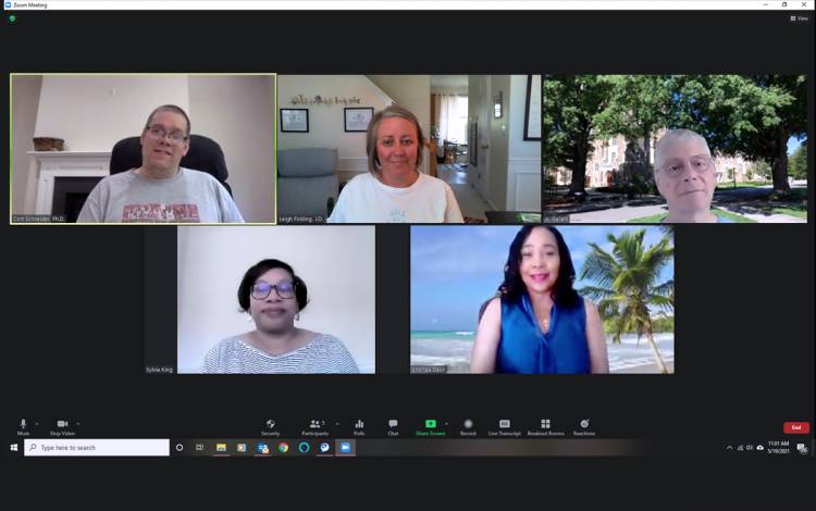 Duke Disability Management System staff members hold regular virtual meetings. Photo courtesy of Duke Disability Management System.