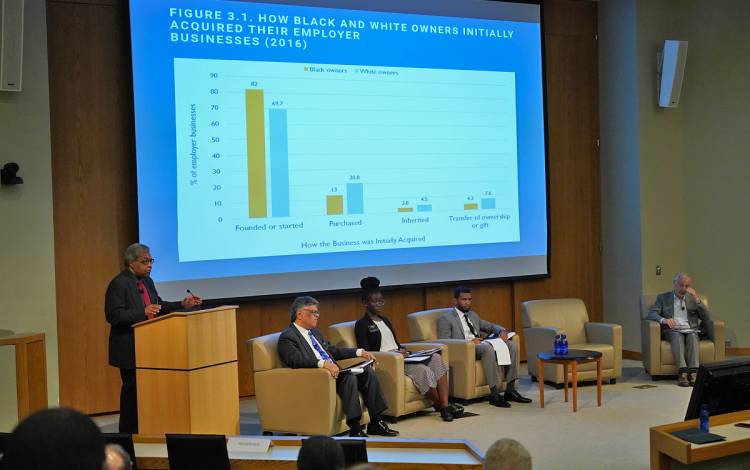 William Darity, the director of the Center, speaks during a conference in 2019. Photo courtesy of the Center. 