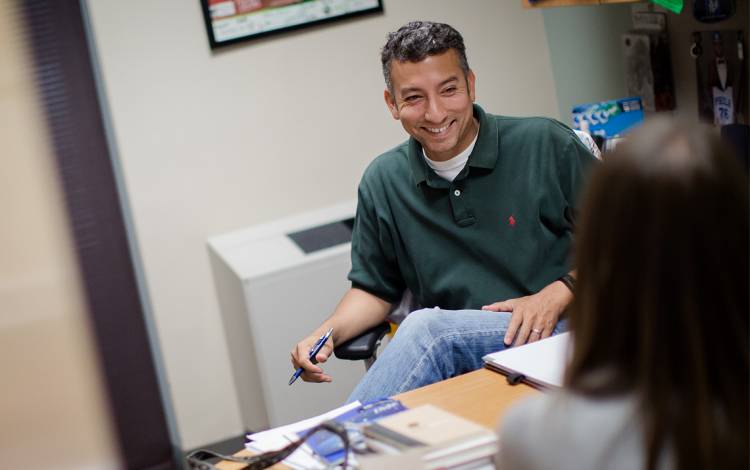 Ed Bernier regularly exchanges emails and phone calls with other leaders at business school career centers when he’s facing a tough issue. Photo courtesy of the Fuqua School of Business.