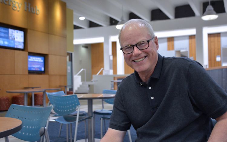 A long career on the scientific and government sides of energy research gives Dr. Eric Rohlfing a unique perspective for Duke faculty and students. Photo by Stephen Schramm. 