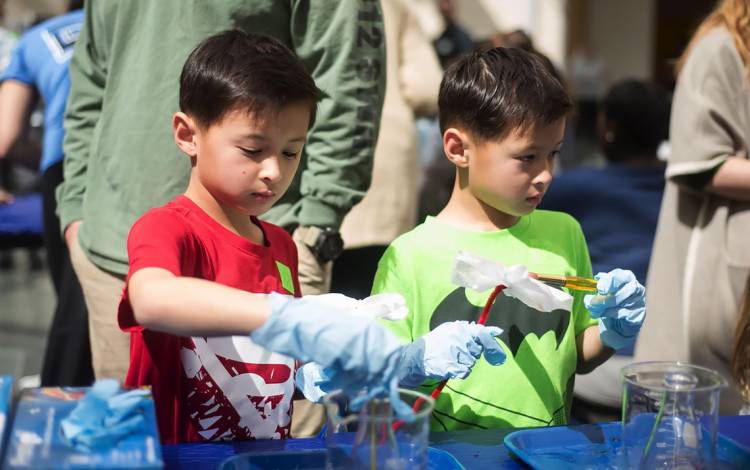 Kids at the Nasher Museum's Free Family Day.