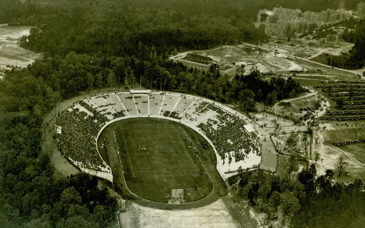 Image courtesy of Duke University Archives. Brooks Field at Wallace Wade Stadium in 1929.