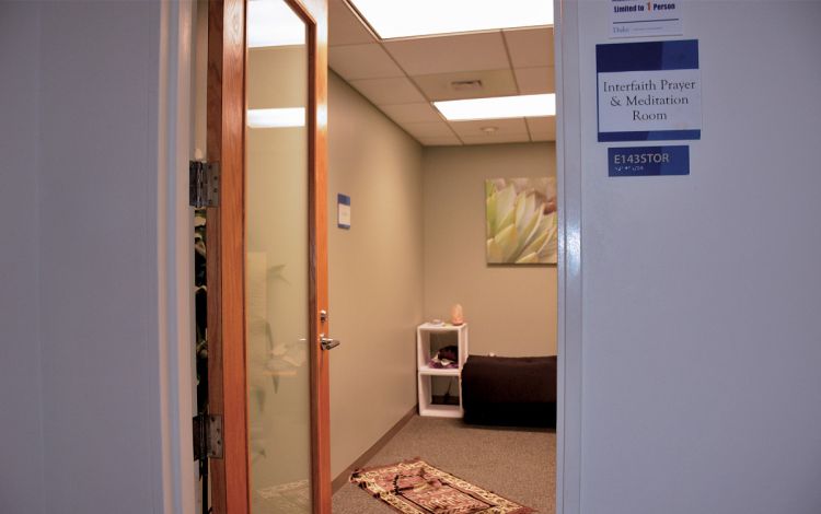 The Interfaith Prayer & Meditation Room is one of many such spots tucked away in campus buildings. Photo by Stephen Schramm.