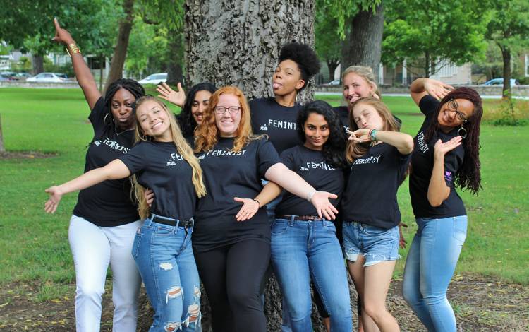 Krystal George, far right, enjoys spending time with energetic Duke students, as shown here prior to the COVID-19 pandemic. Photo courtesy of Krystal George. Krystal George, far right, enjoys spending time with energetic Duke students, as shown here prior to the COVID-19 pandemic. Photo courtesy of Krystal George.