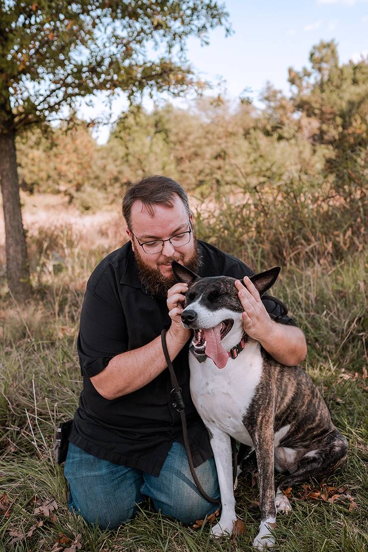 Greg Steimel and Cleo like to go on walks after he finishes work. Photo courtesy of Greg Steimel.