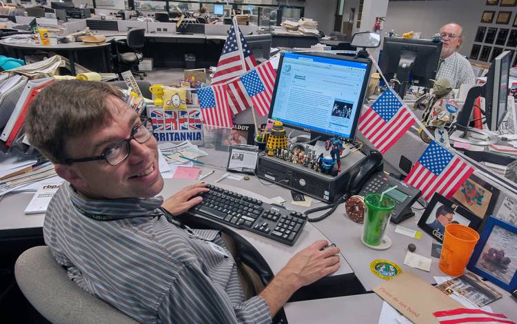 Greg Phillips during his time as a reporter for the Fayetteville Observer. Photo courtesy of Greg Phillips.